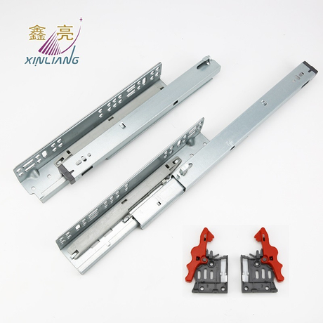 Corrediça escondida de venda quente push open 3 dobras corrediça undermount com suportes destacáveis